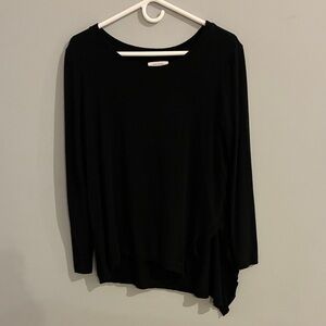 SOUTHCOTT Black Asymmetrical Long Sleeve Top
